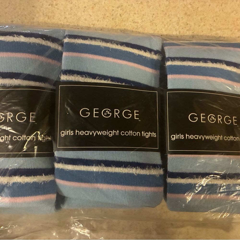 Bundle of 3 new girls heavyweight cotton tights size 7-10